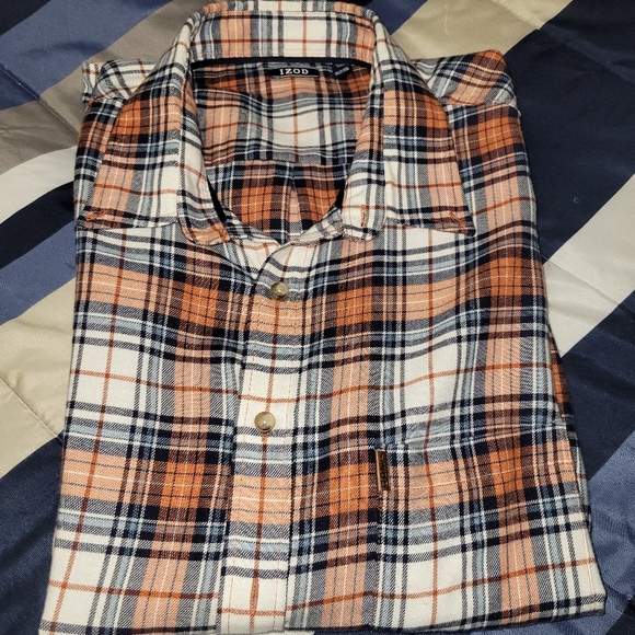 Izod Flannel Long Sleeve Button Up- Men's Big & Tall Size 3XLT - Picture 2 of 5